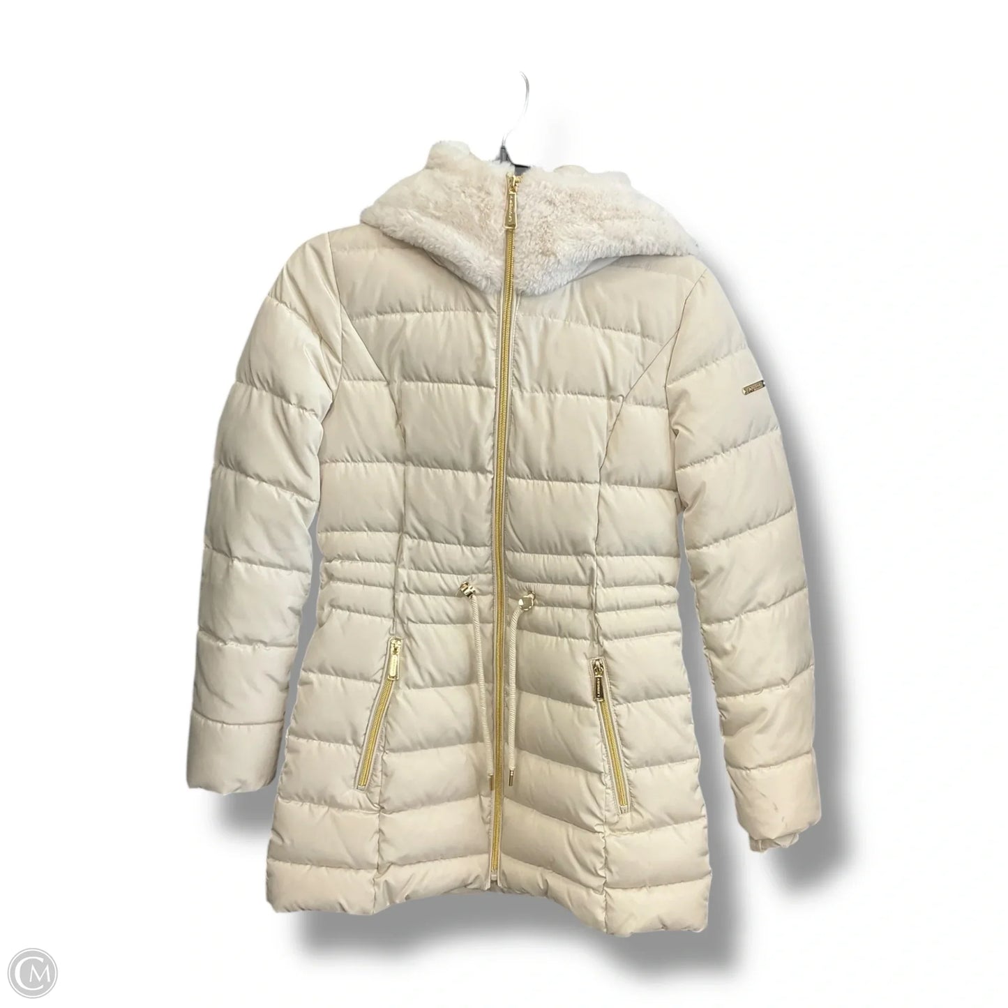 Coat Puffer & Quilted By Laundry In Cream, Size: Xs