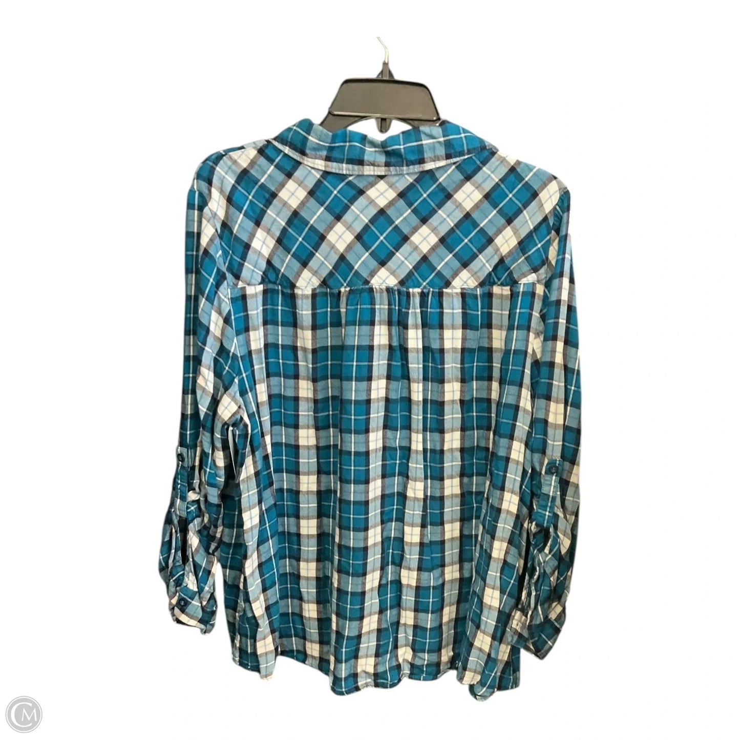 Blouse Long Sleeve By Lane Bryant In Blue, Size: 1x