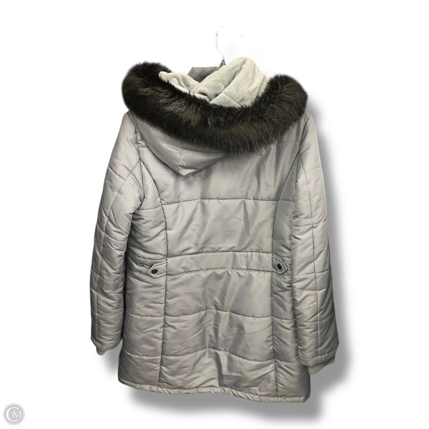 Coat Puffer & Quilted By Liz Claiborne In Grey, Size: M