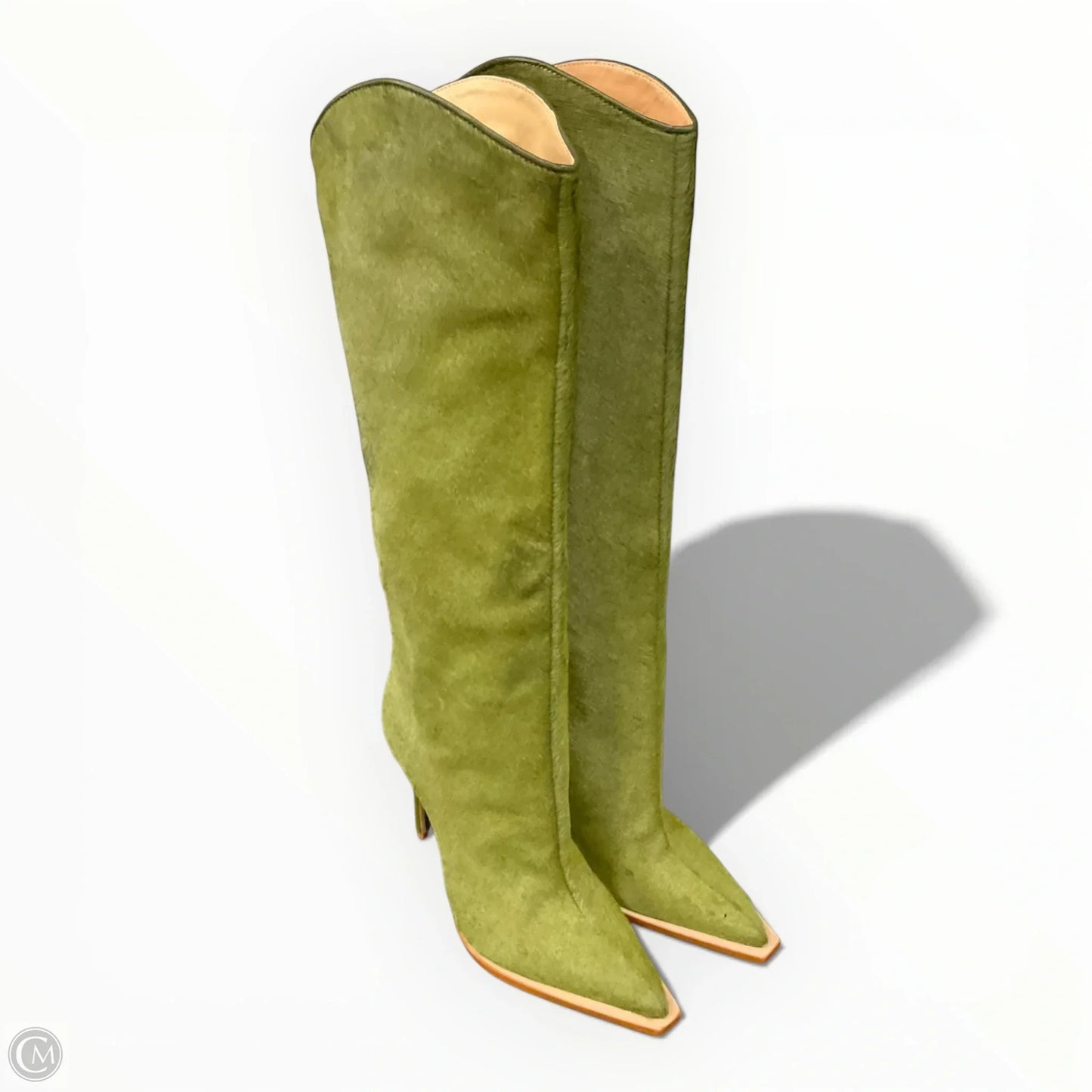 Boots Knee Heels By Clothes Mentor In Green, Size: 7.5