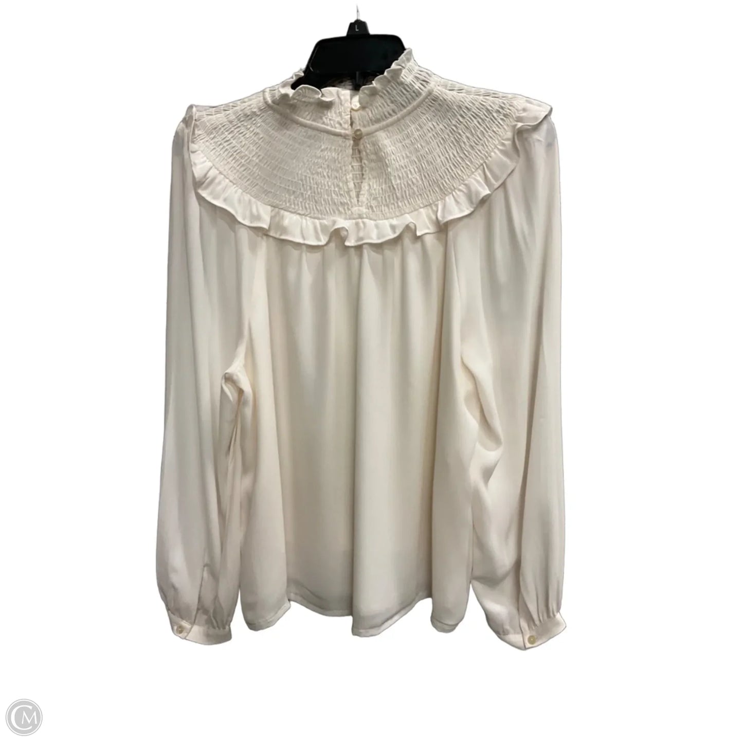 Top Long Sleeve By Loft In Cream, Size: Lp