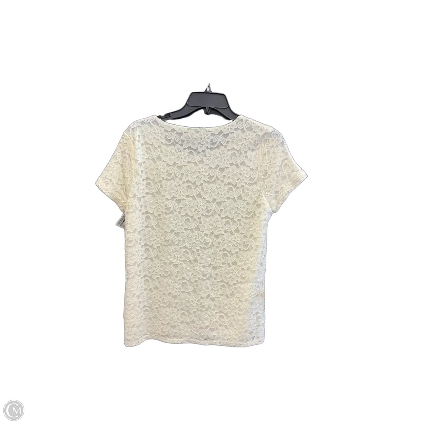 Top Short Sleeve By Talbots In Cream, Size: M