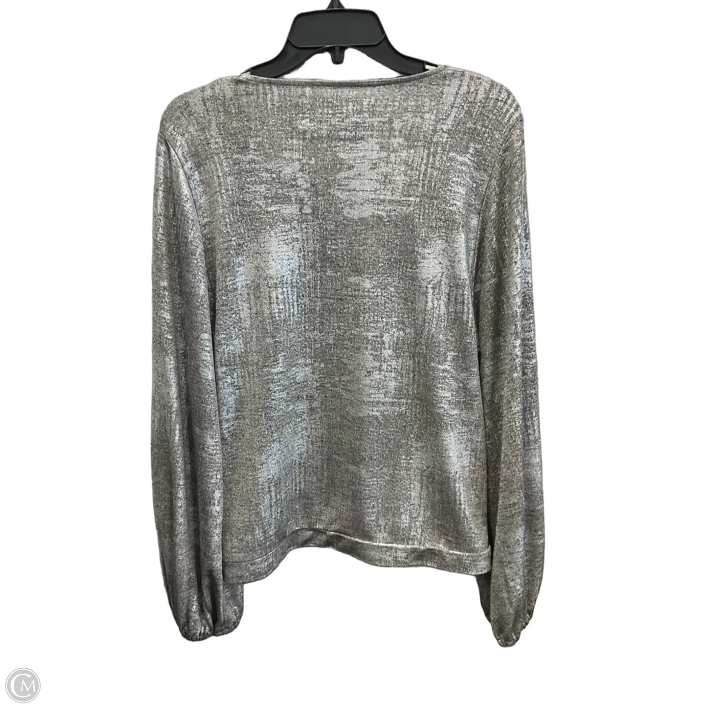 Top Long Sleeve By Anthropologie In Silver, Size: M