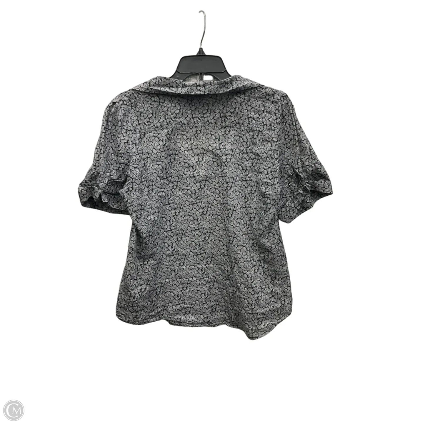 Blouse Short Sleeve By Ann Taylor In Black & White, Size: Xlp