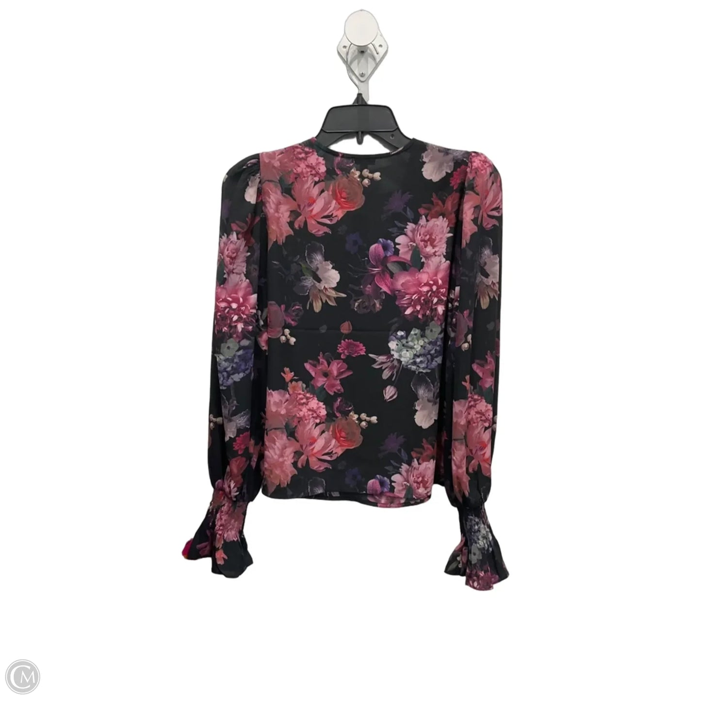 Top Long Sleeve By Express In Floral Print, Size: Xs