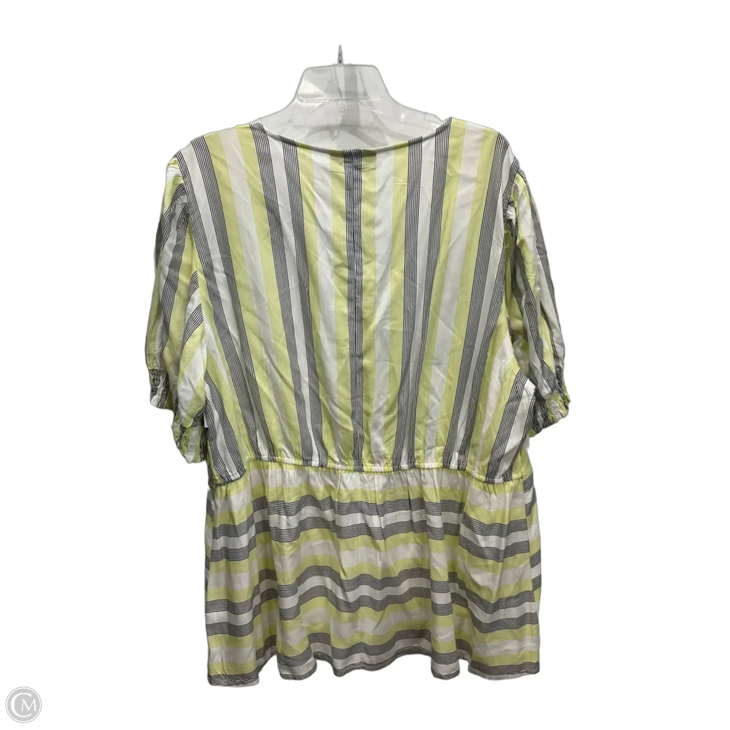 Top Short Sleeve By Lane Bryant In Grey & Yellow, Size: 2x