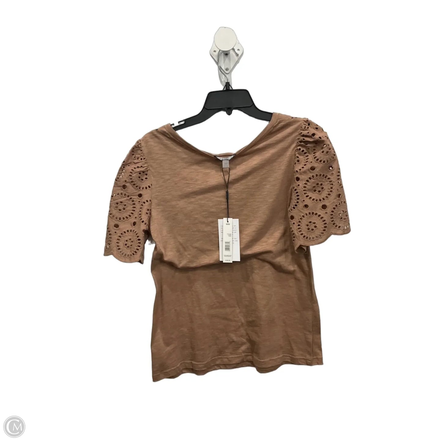 Top Short Sleeve By T Tahari In Brown, Size: M