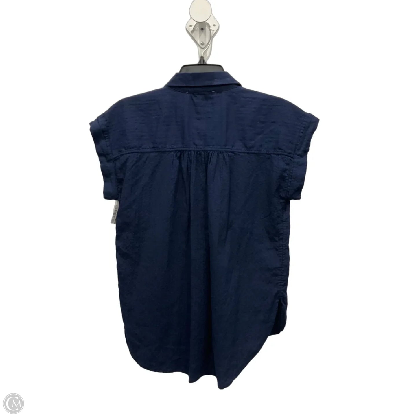 Blouse Short Sleeve By Loft In Navy, Size: Xs