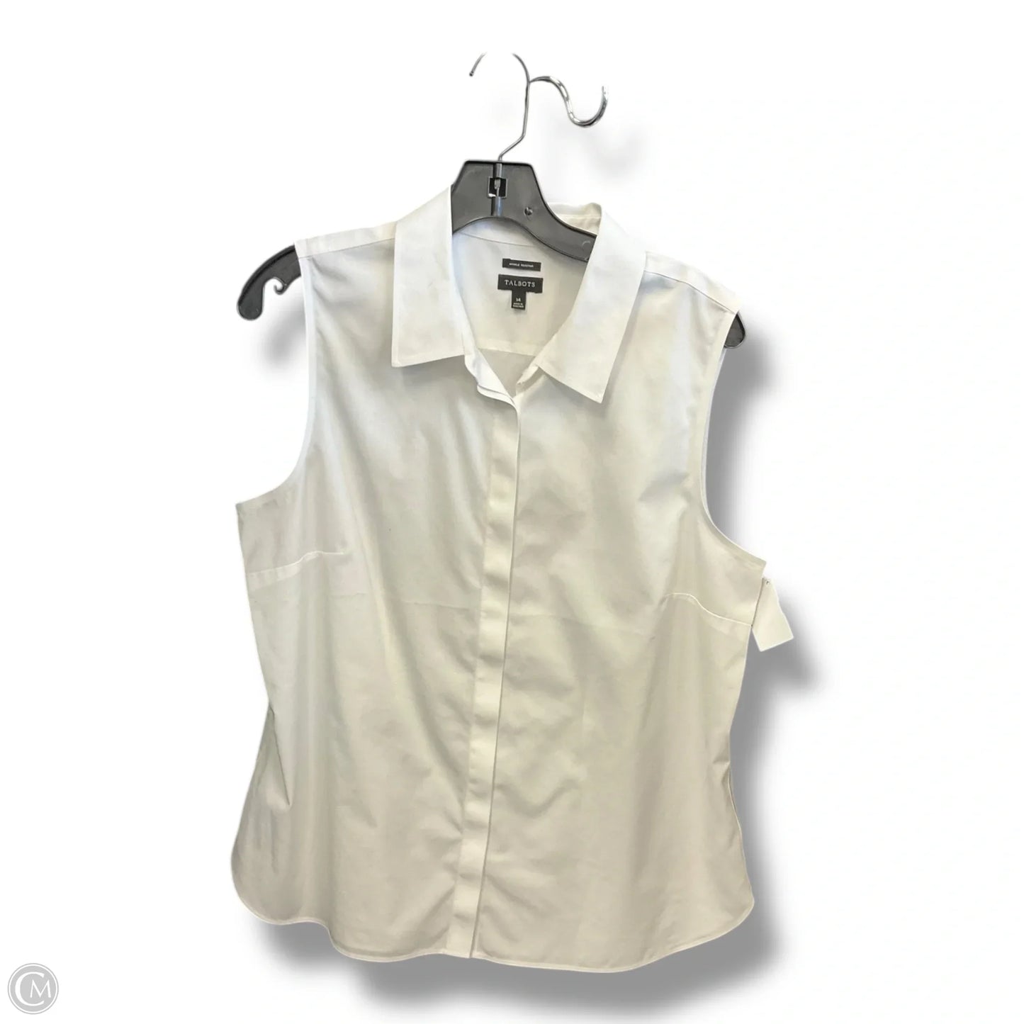 Blouse Sleeveless By Talbots In White, Size: Xl