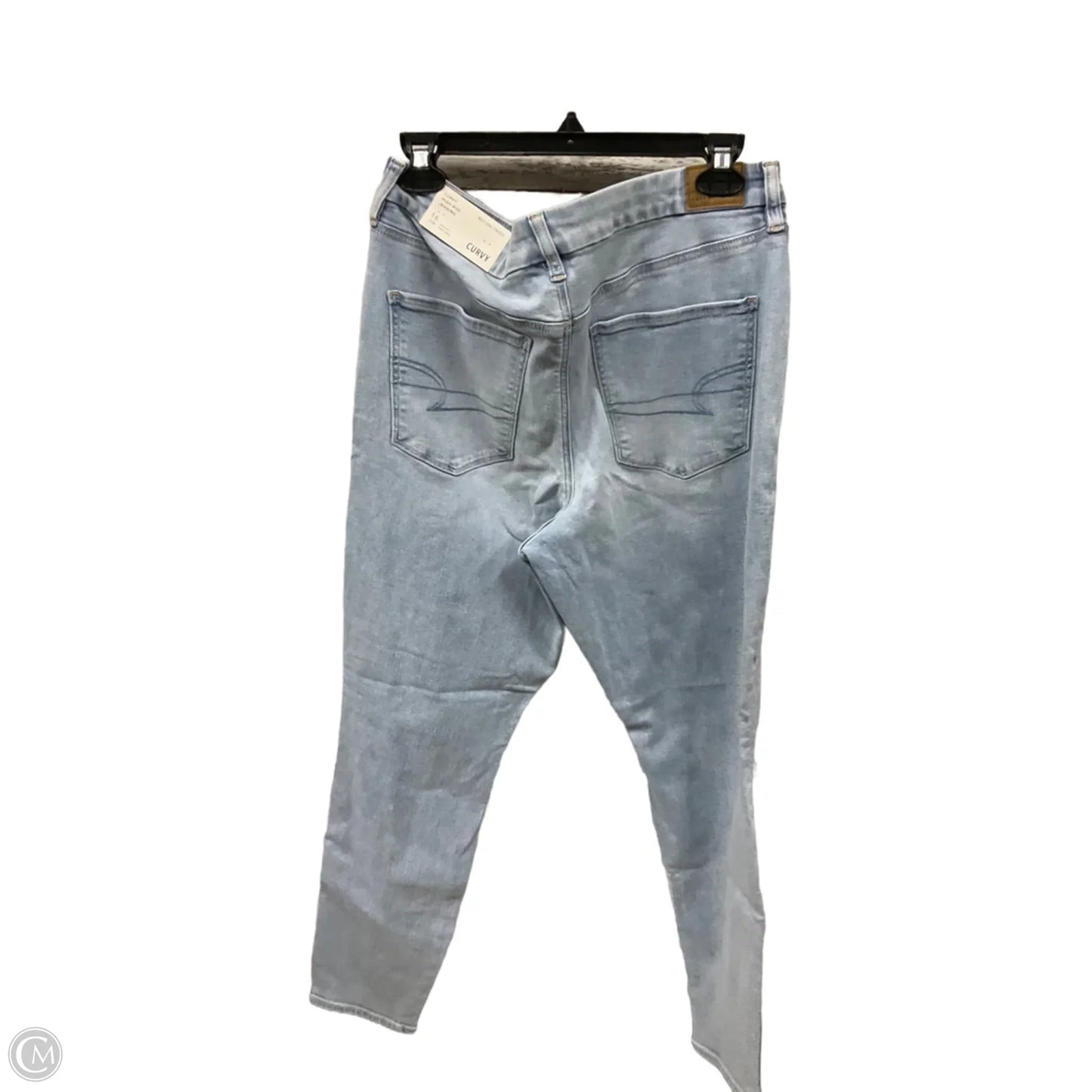 Jeans Skinny By American Eagle In Blue Denim, Size: 16