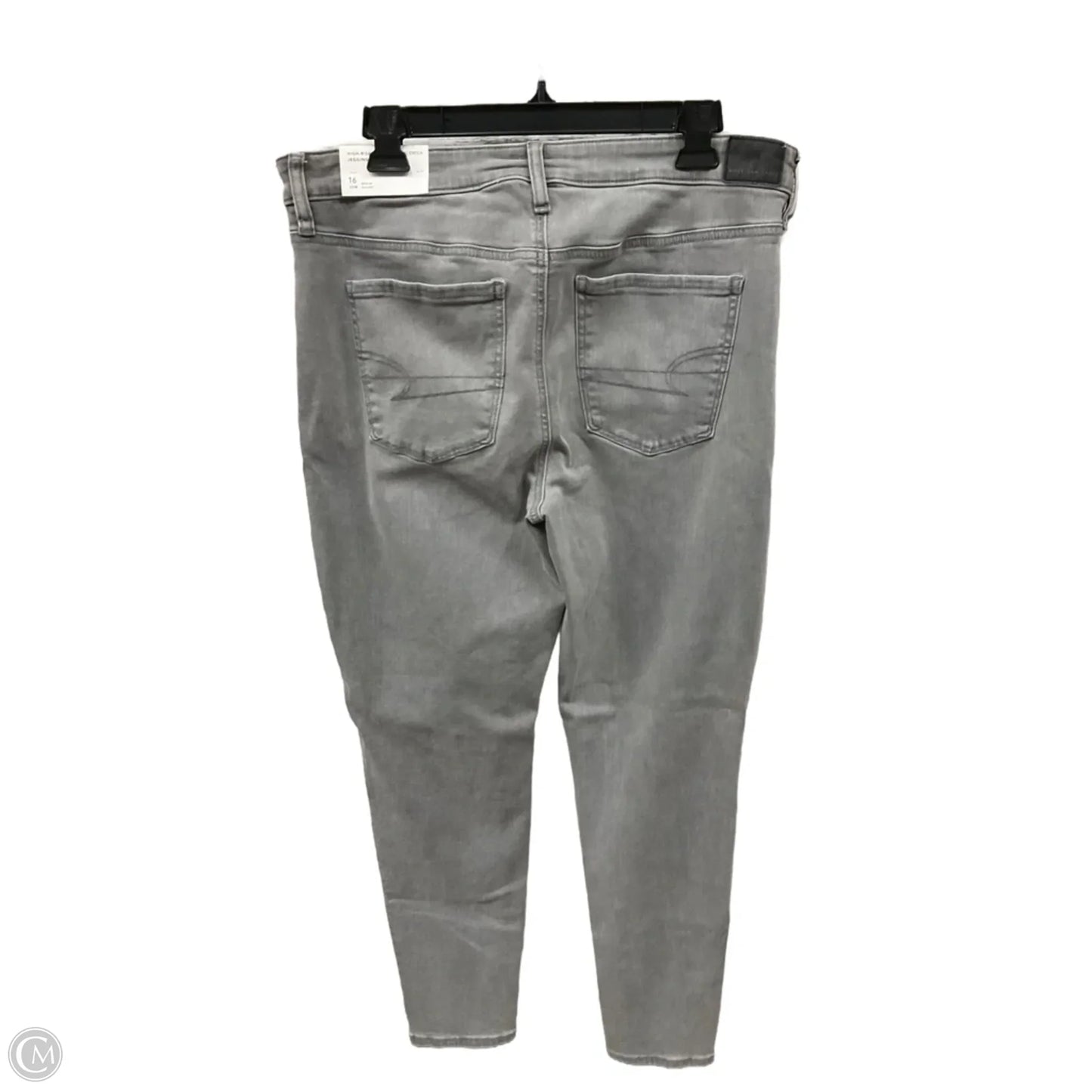 Jeans Skinny By American Eagle In Grey Denim, Size: 16