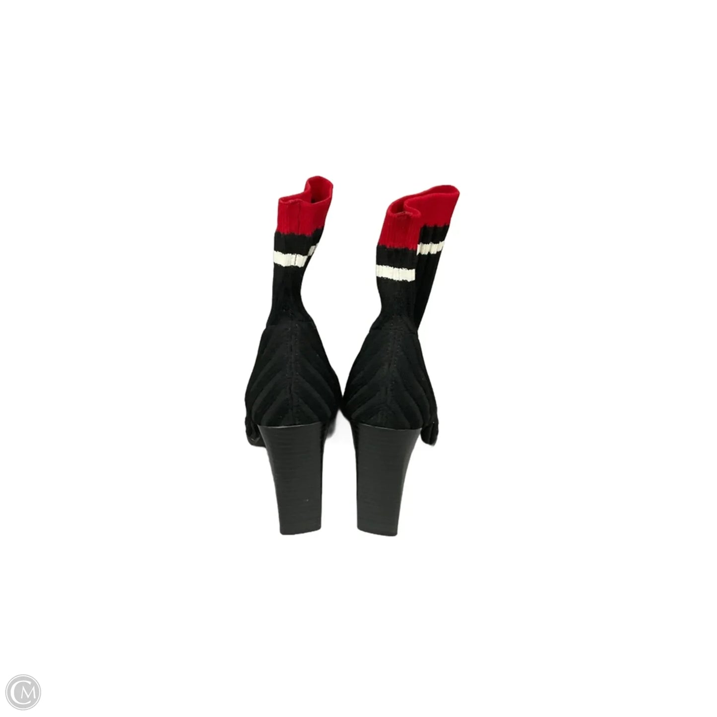 Boots Ankle Heels By Calvin Klein In Black & Red, Size: 9.5