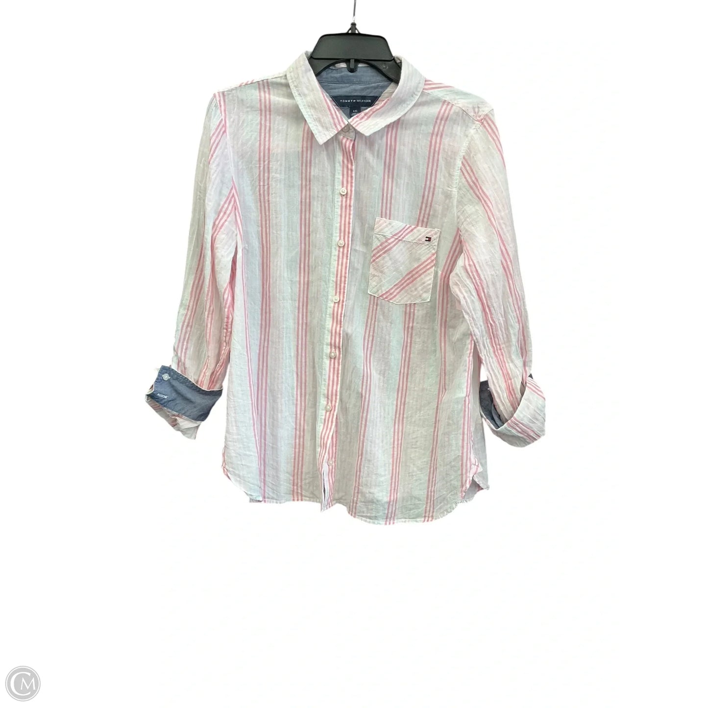 Top Long Sleeve By Tommy Hilfiger In Pink, Size: L