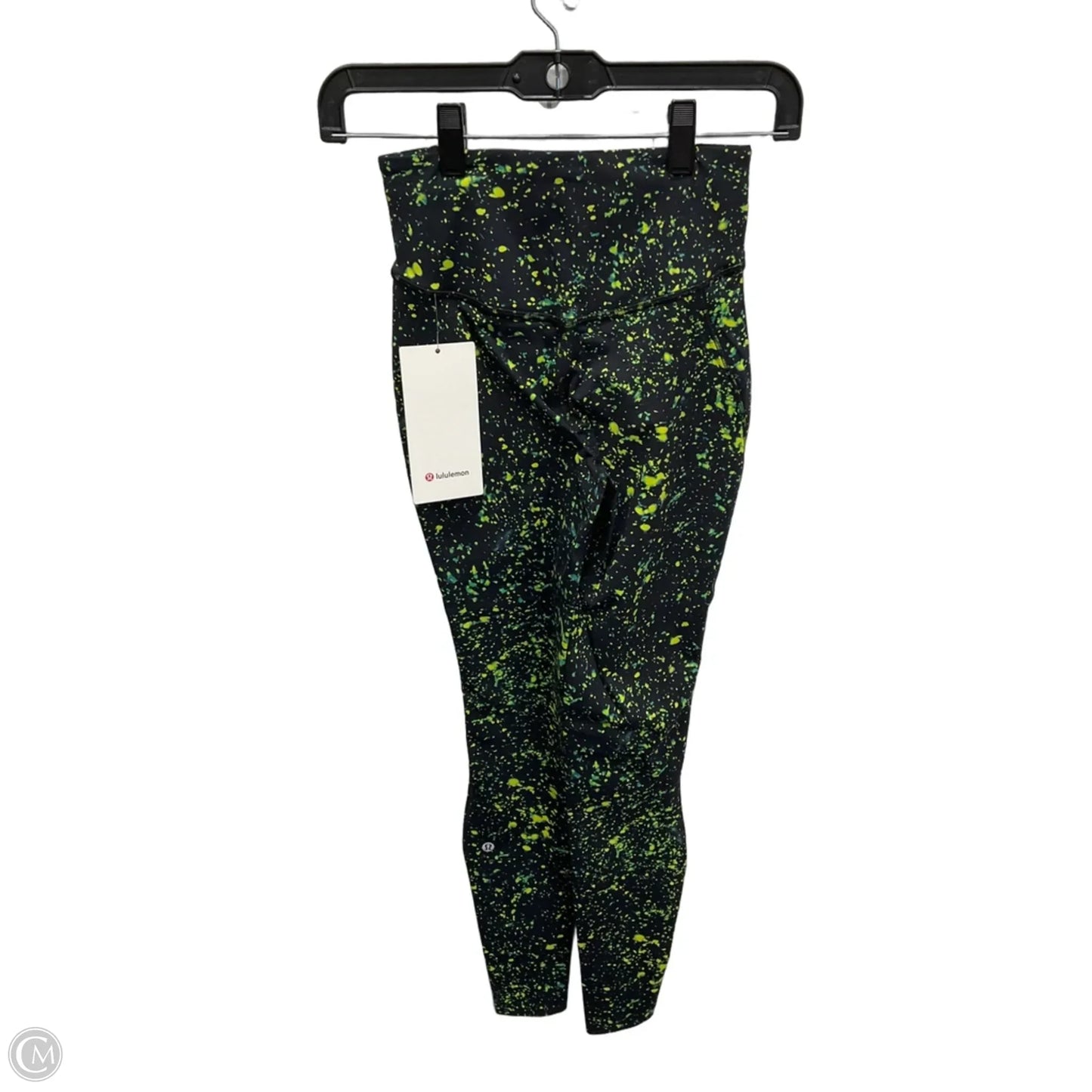Athletic Leggings By Lululemon In Black & Green, Size: S