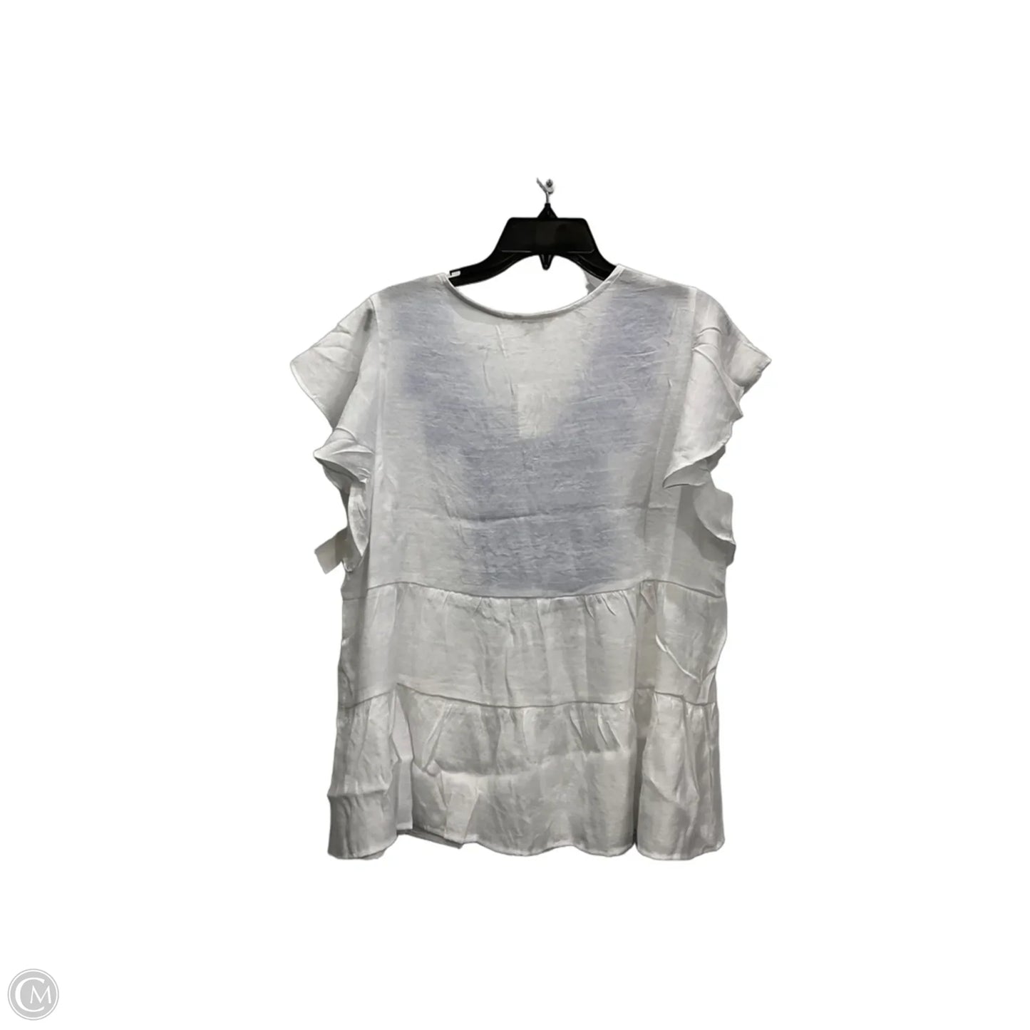Top Sleeveless By Cato In Blue & White, Size: Xl