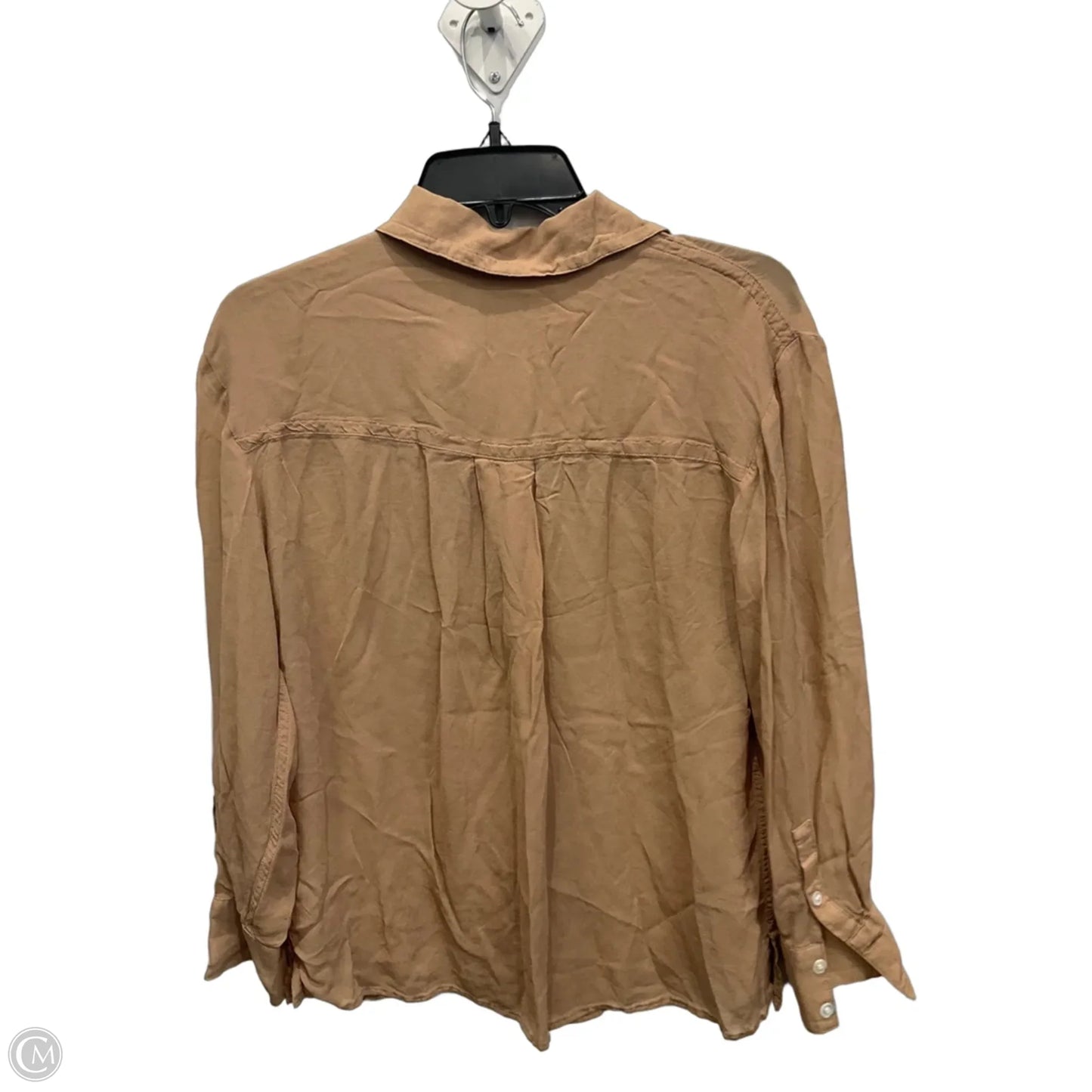 Blouse Long Sleeve By Banana Republic In Tan, Size: S