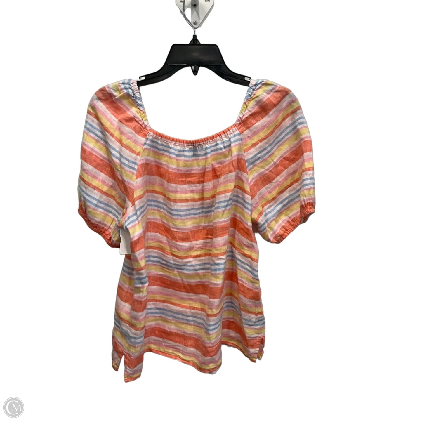 Top Short Sleeve By Talbots In Striped Pattern, Size: Mp