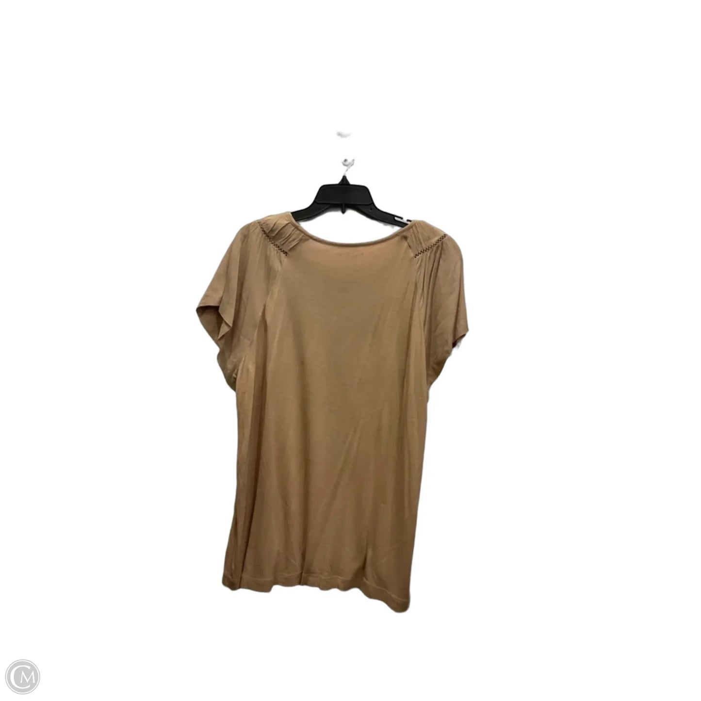 Top Short Sleeve By Loft In Tan, Size: Xl