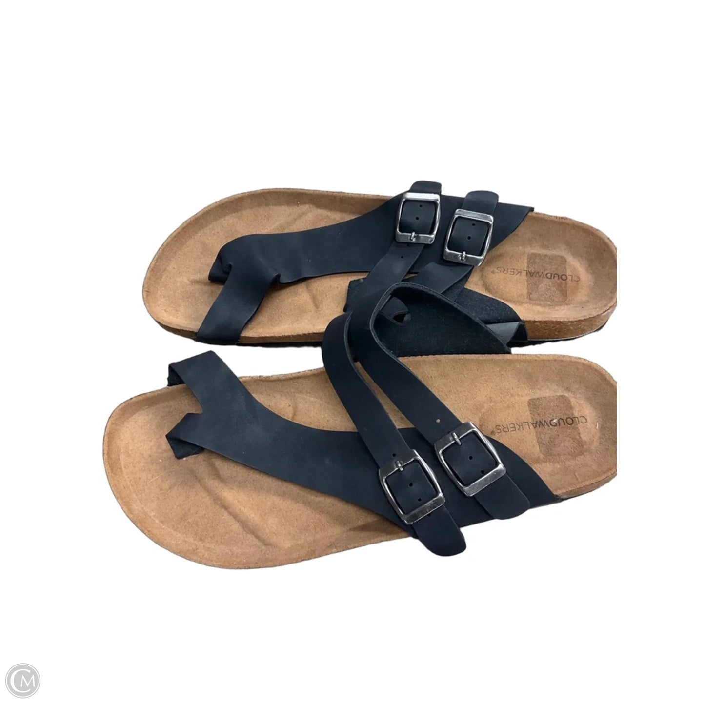 Sandals Flats By Cloudwalkers In Black & Brown, Size: 11