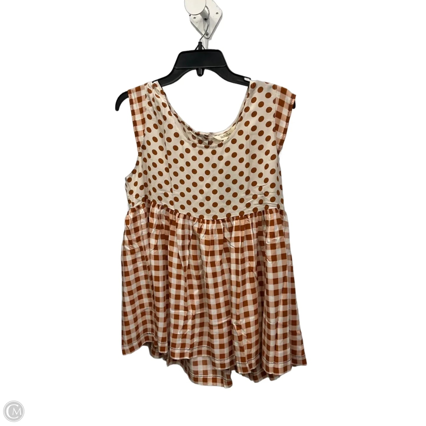 Top Sleeveless By Matilda Jane In Brown & Cream, Size: M