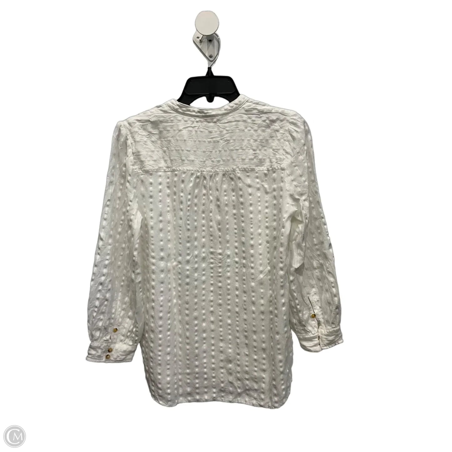 Blouse Long Sleeve By Anthropologie In White, Size: M
