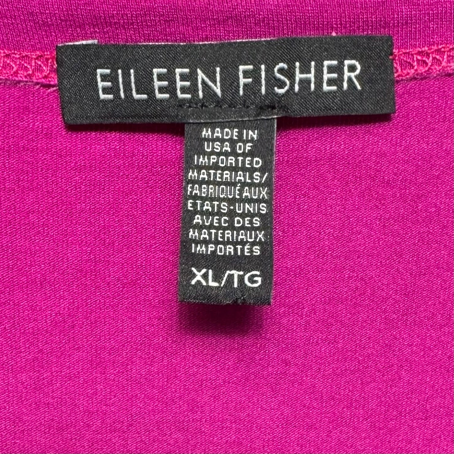 Top 3/4 Sleeve By Eileen Fisher In Pink, Size: Xl