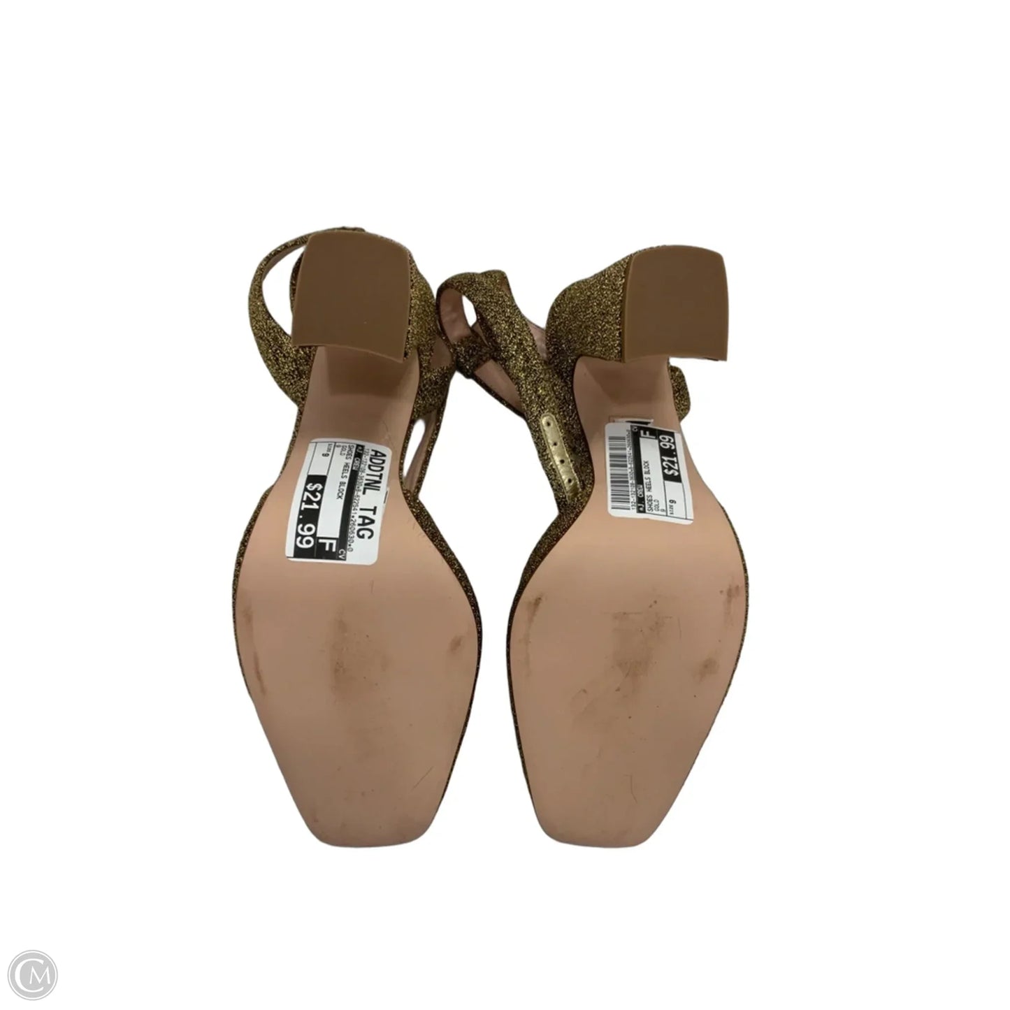 Shoes Heels Block By J. Crew In Gold, Size: 9
