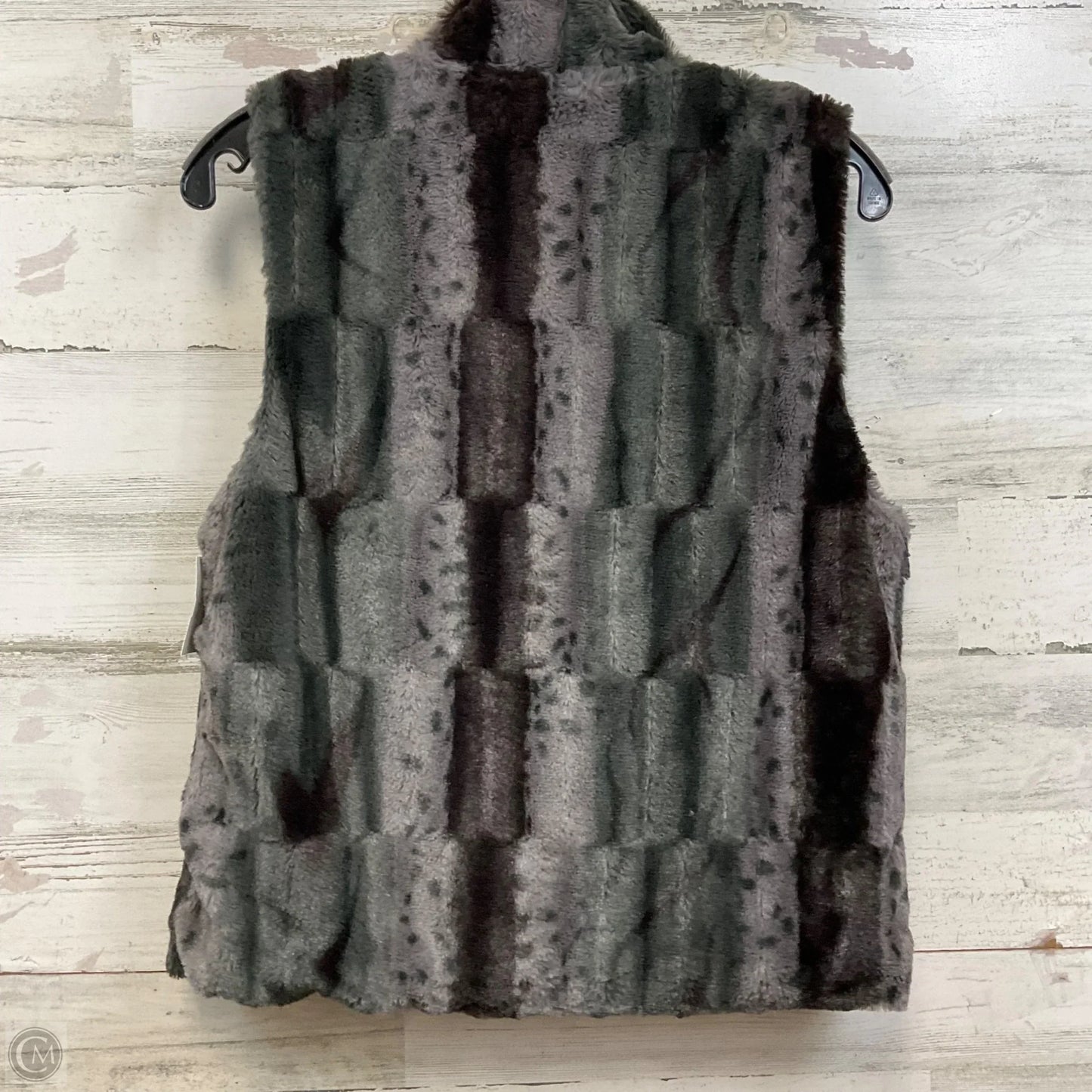 Vest Faux Fur & Sherpa By Betsey Johnson In Grey, Size: S