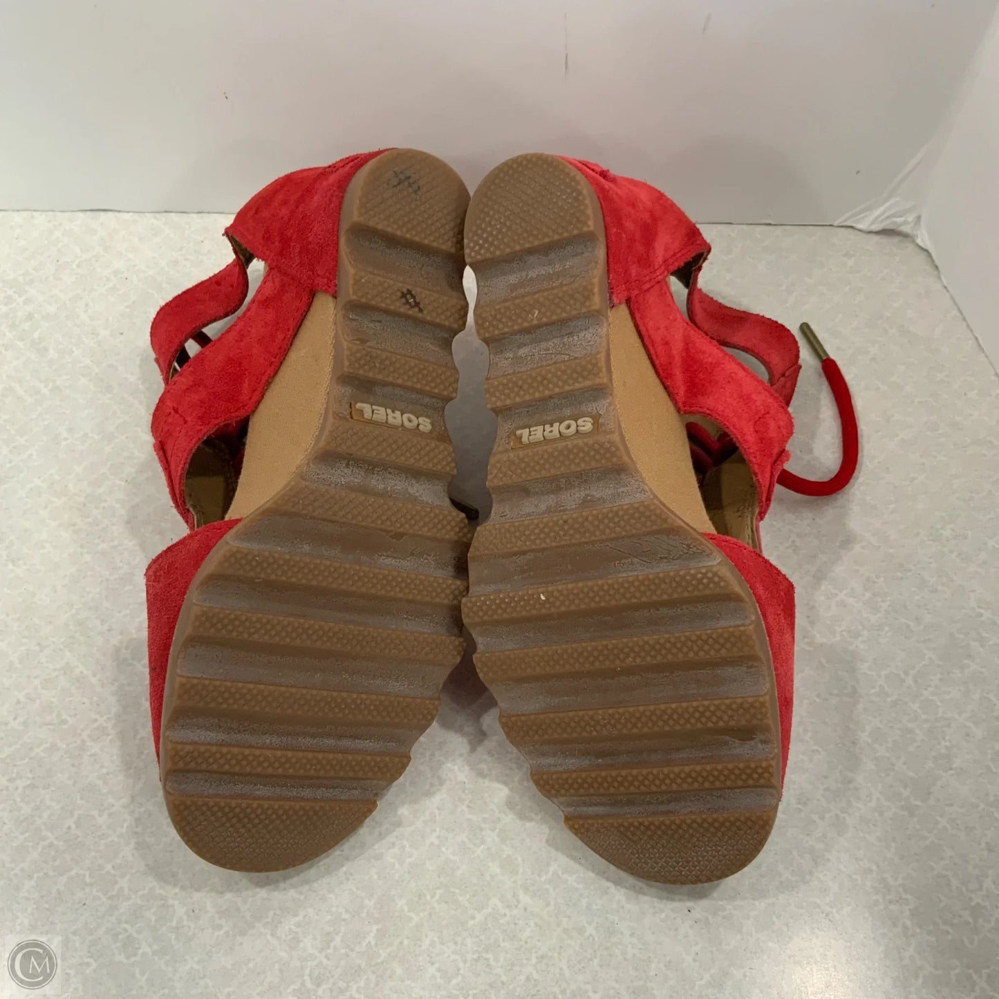 Sandals Heels Wedge By Sorel In Red, Size: 8
