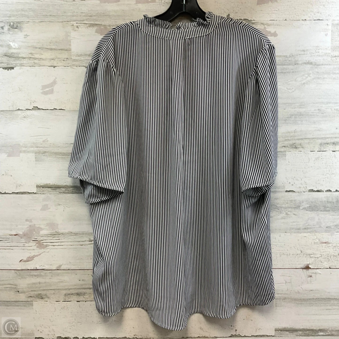 Top Short Sleeve By T Tahari In Black & White, Size: 2x