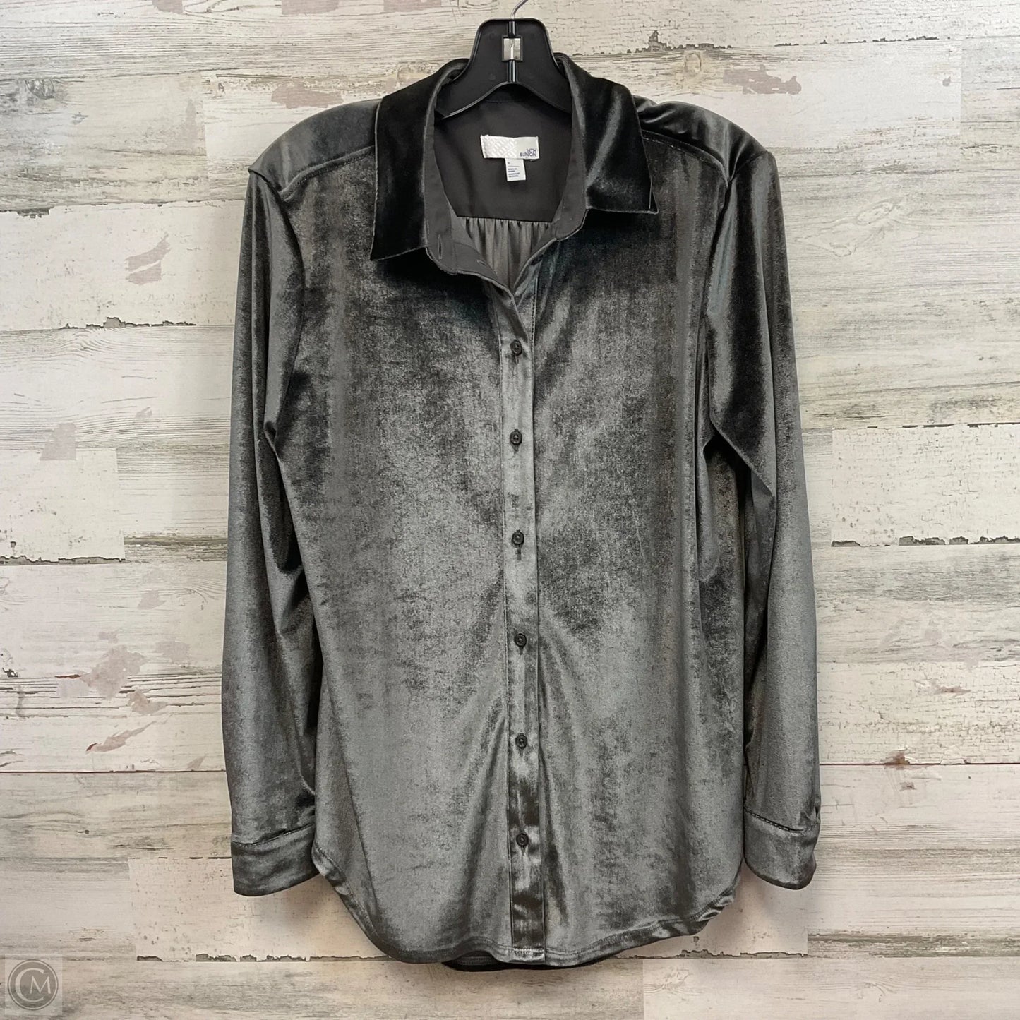 Blouse Long Sleeve By 14th And Union In Grey, Size: S