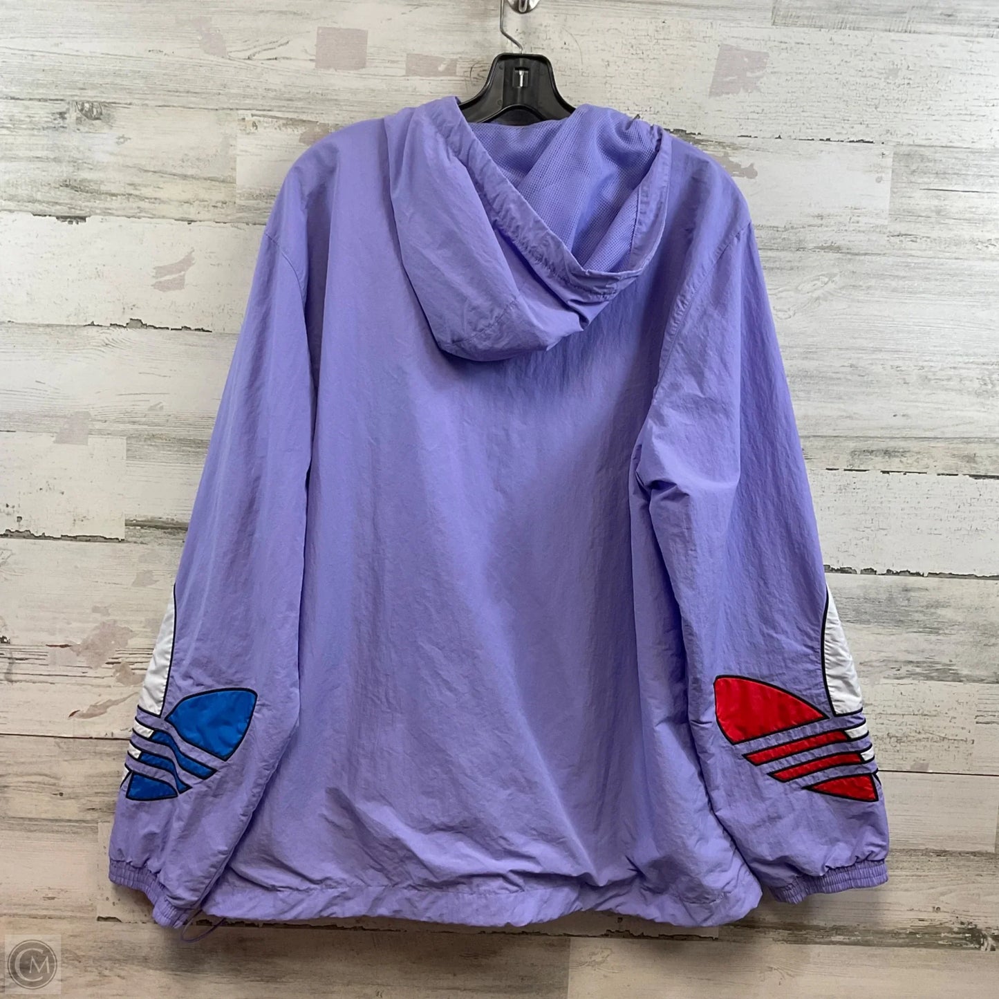 Jacket Windbreaker By Adidas In Purple, Size: L