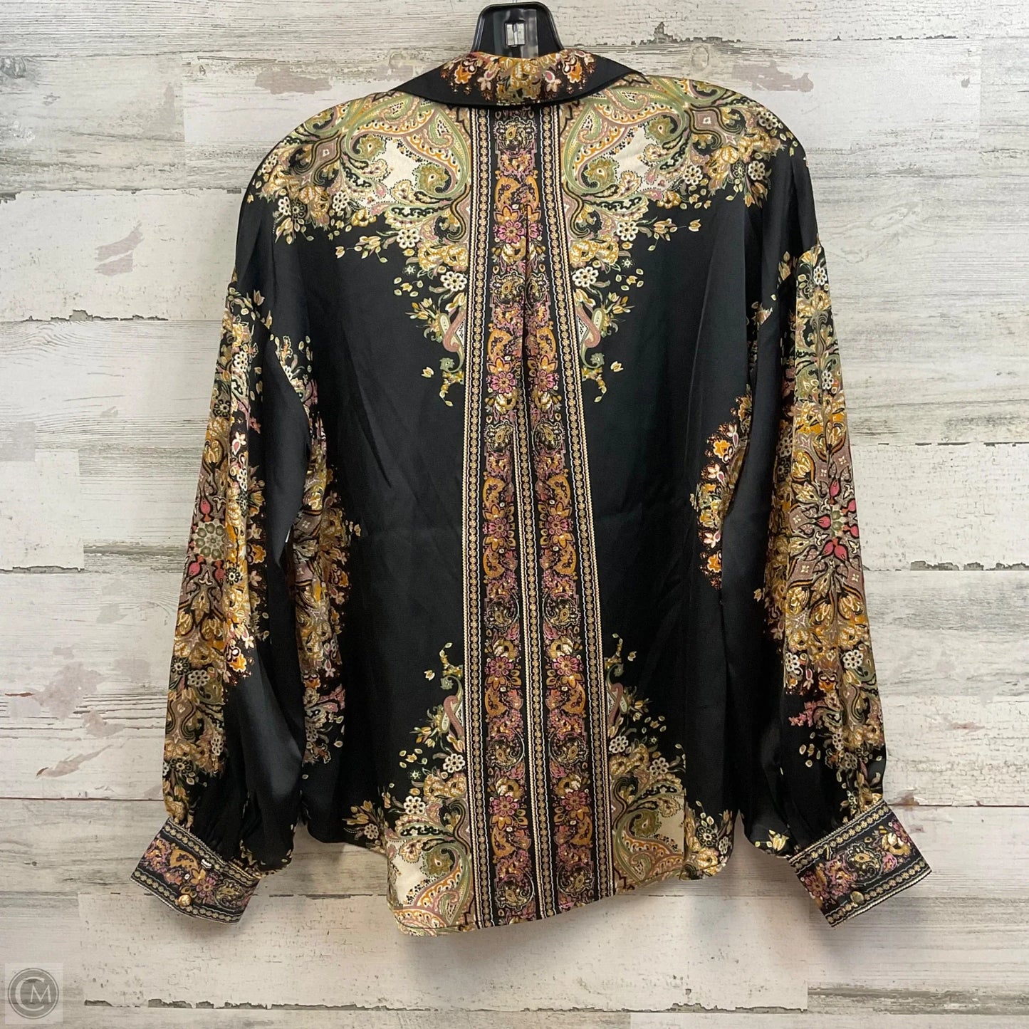 Blouse Long Sleeve By Fate In Black & Brown, Size: S