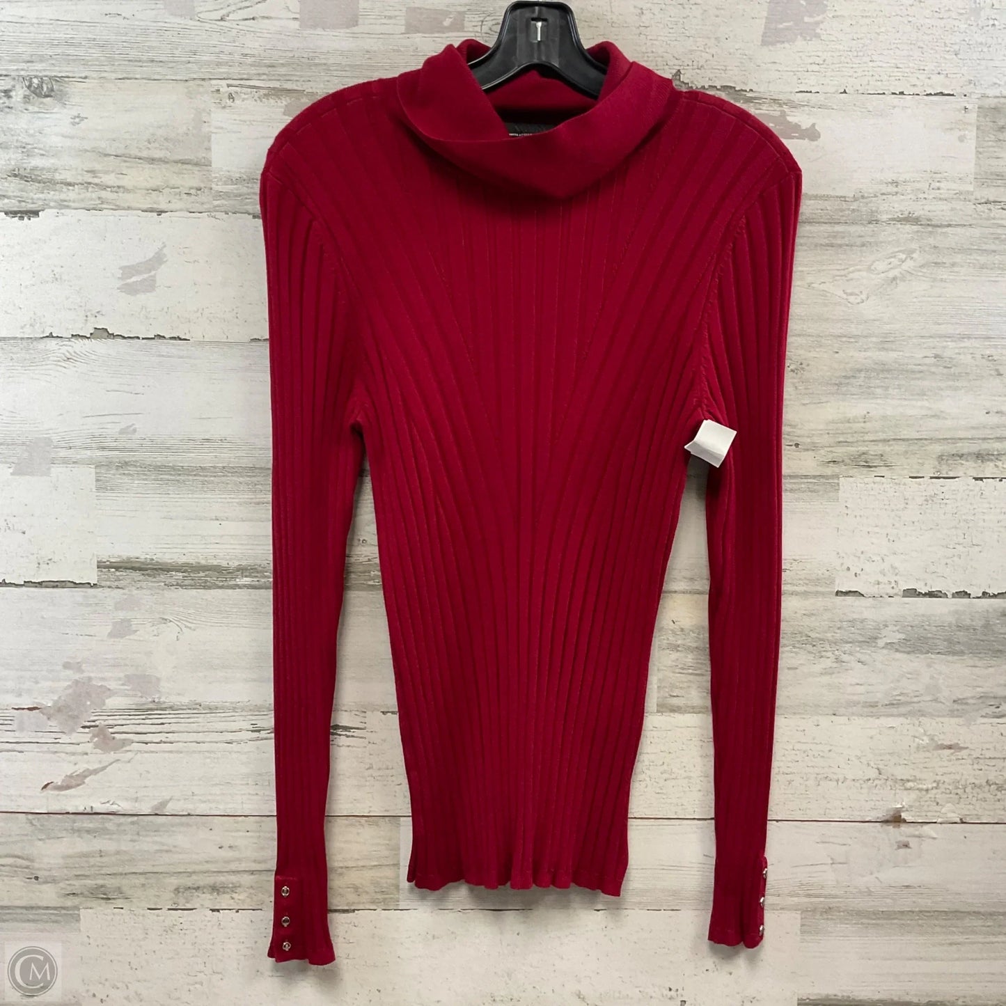 Top Long Sleeve By White House Black Market In Red, Size: L