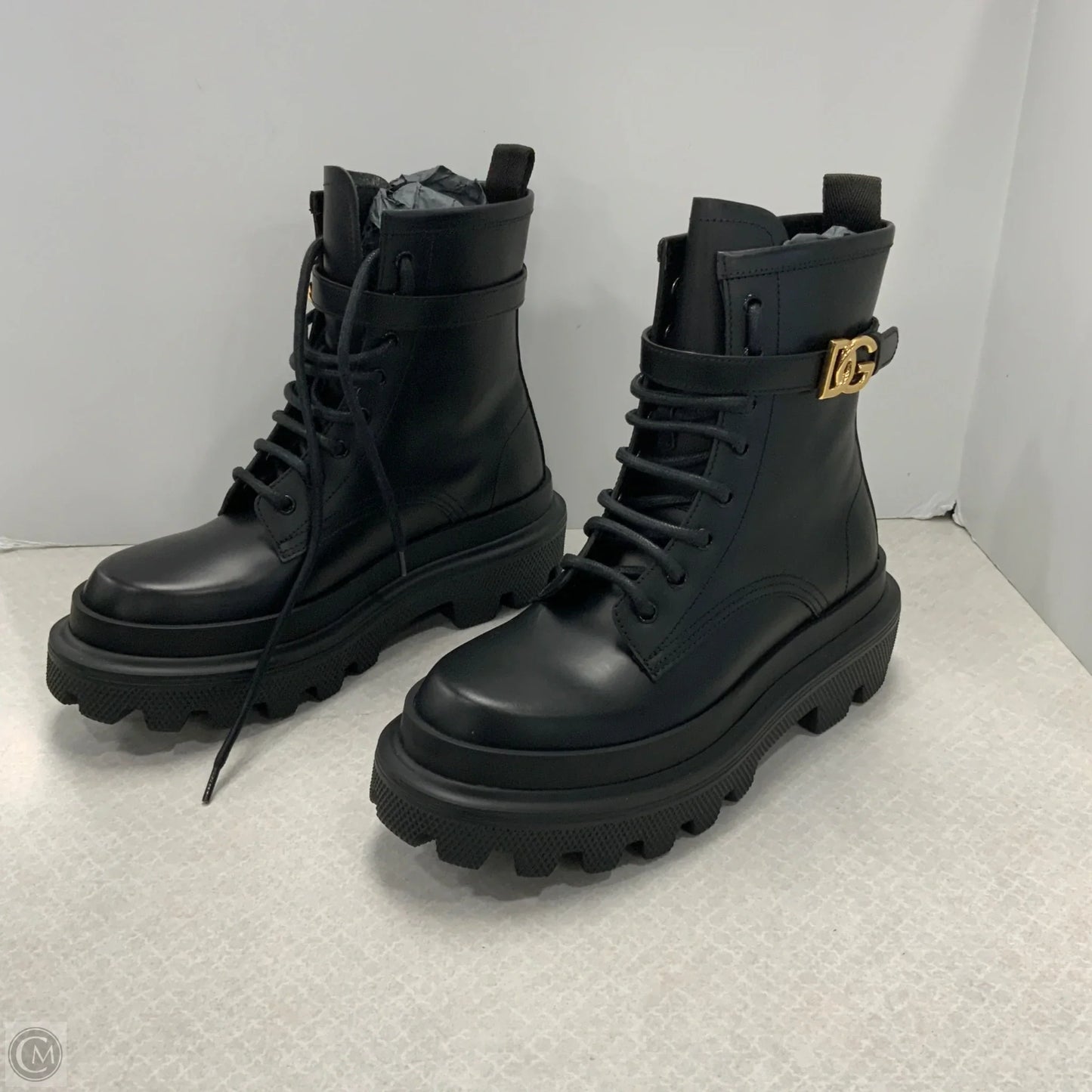 Boots Luxury Designer By Dolce And Gabbana In Black, Size: 9