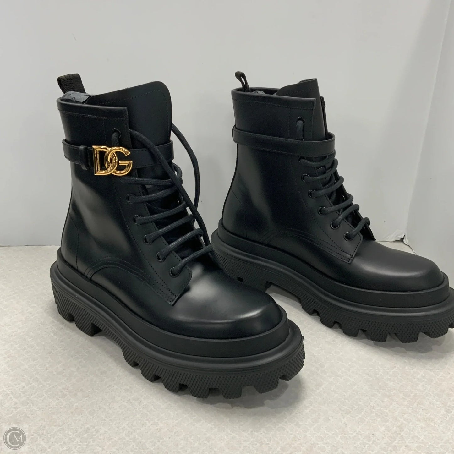 Boots Luxury Designer By Dolce And Gabbana In Black, Size: 9