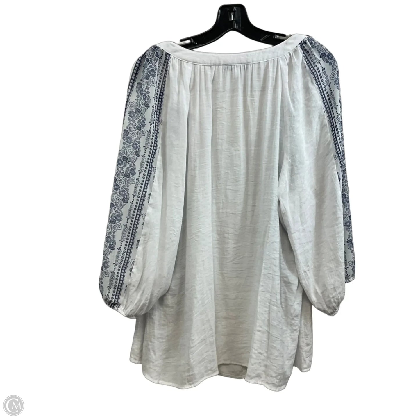 Blouse 3/4 Sleeve By Sara Michelle In White, Size: 2x