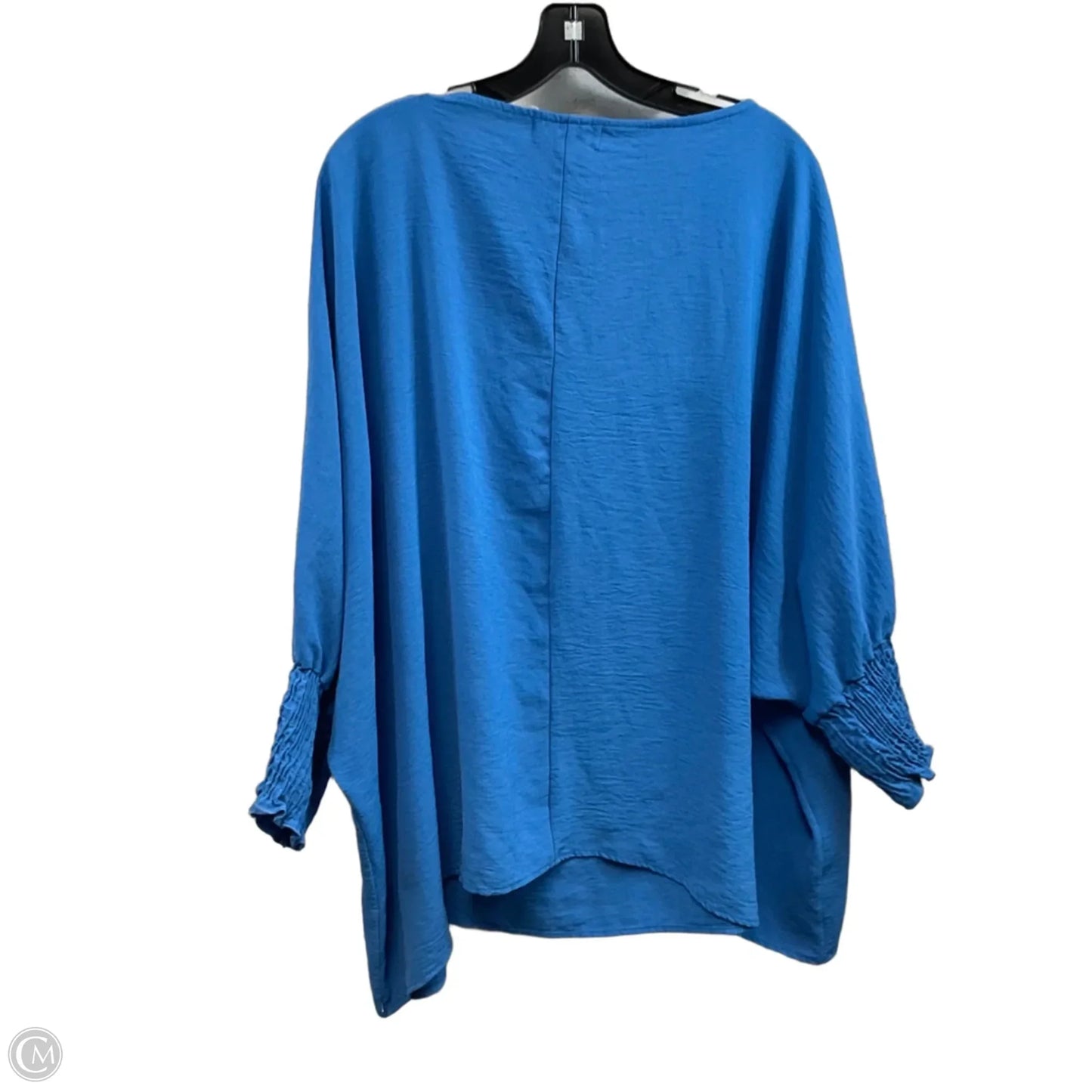Top Short Sleeve By Impressions In Blue, Size: 1x