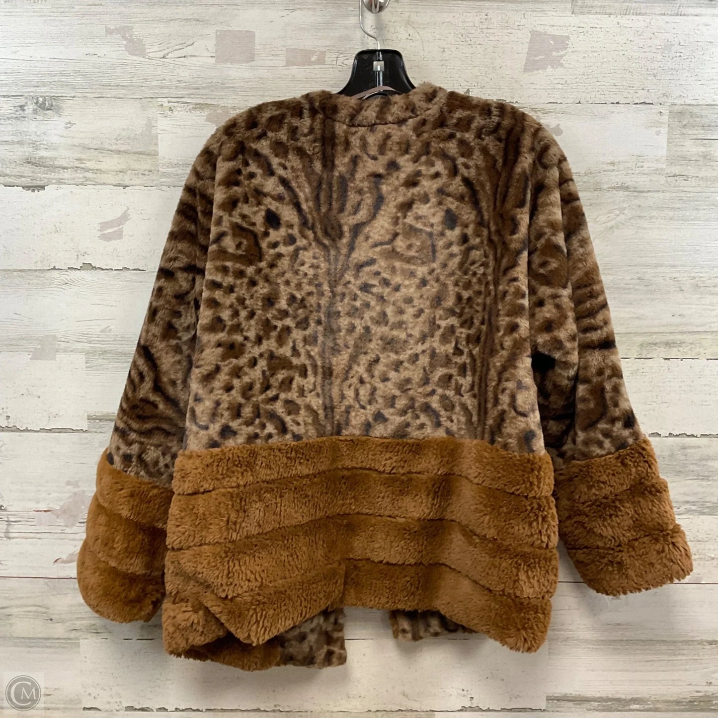 Jacket Faux Fur & Sherpa By Mystree In Brown, Size: L