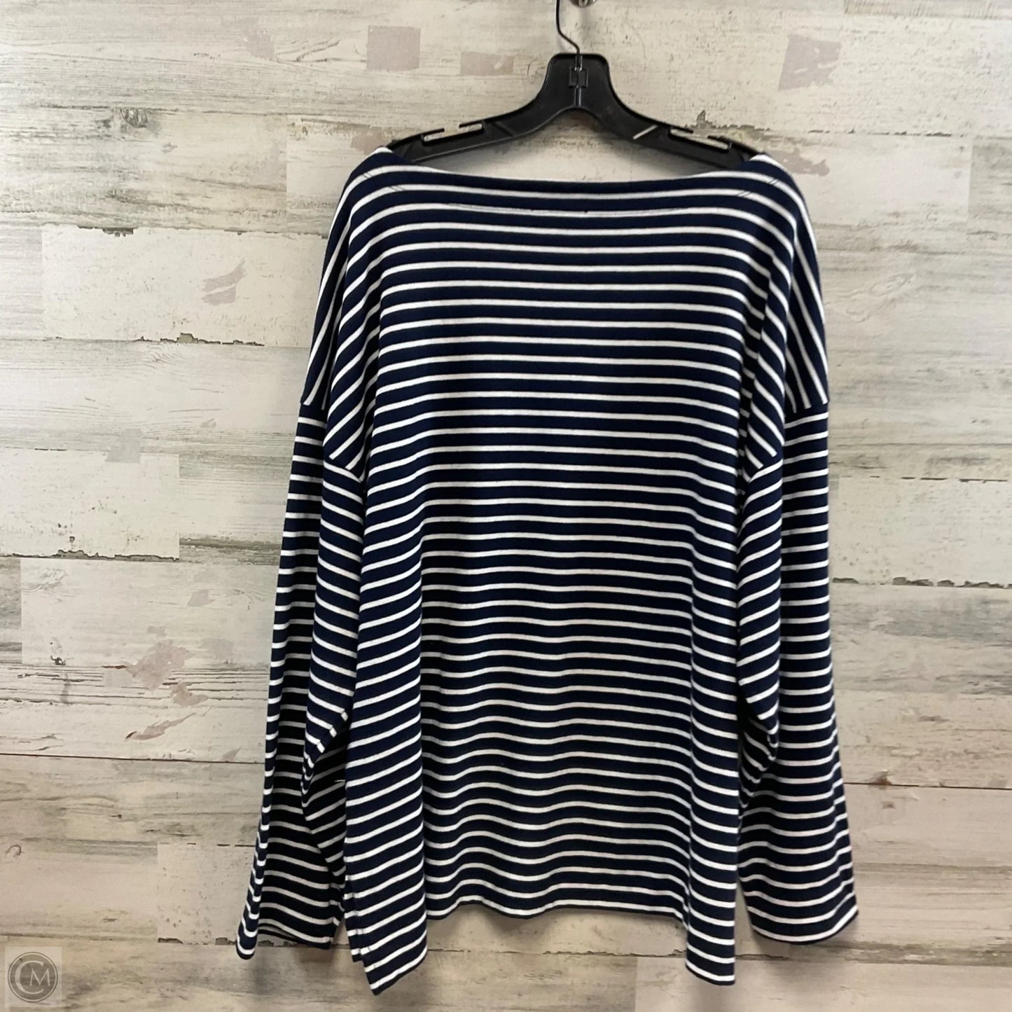Top Long Sleeve By Gap In Blue & White, Size: Xl