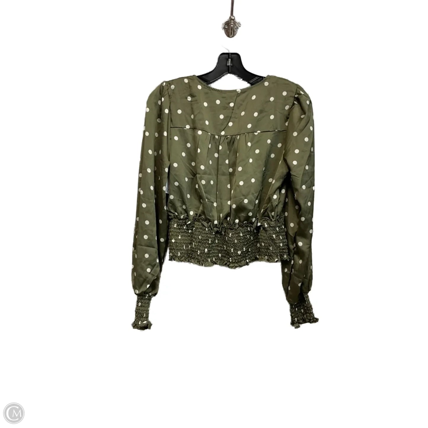 Top Long Sleeve By Blu Pepper In Green, Size: M