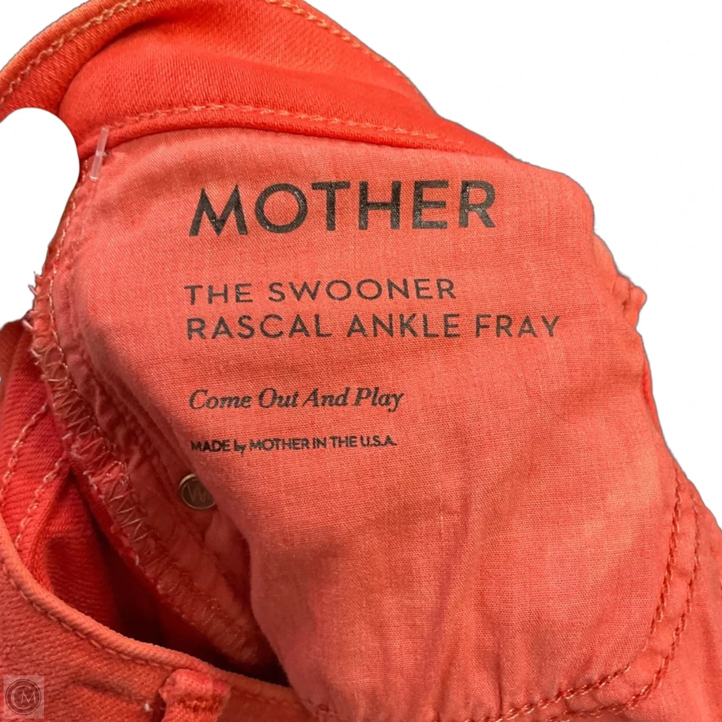 Jeans Straight By Mother In Orange Denim, Size: 0