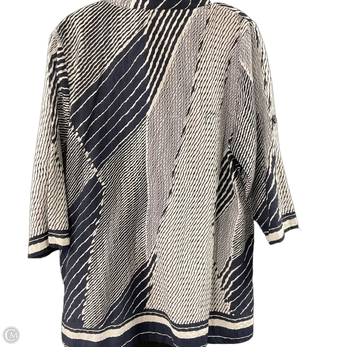 Blouse 3/4 Sleeve By Terra In Blue, Size: L