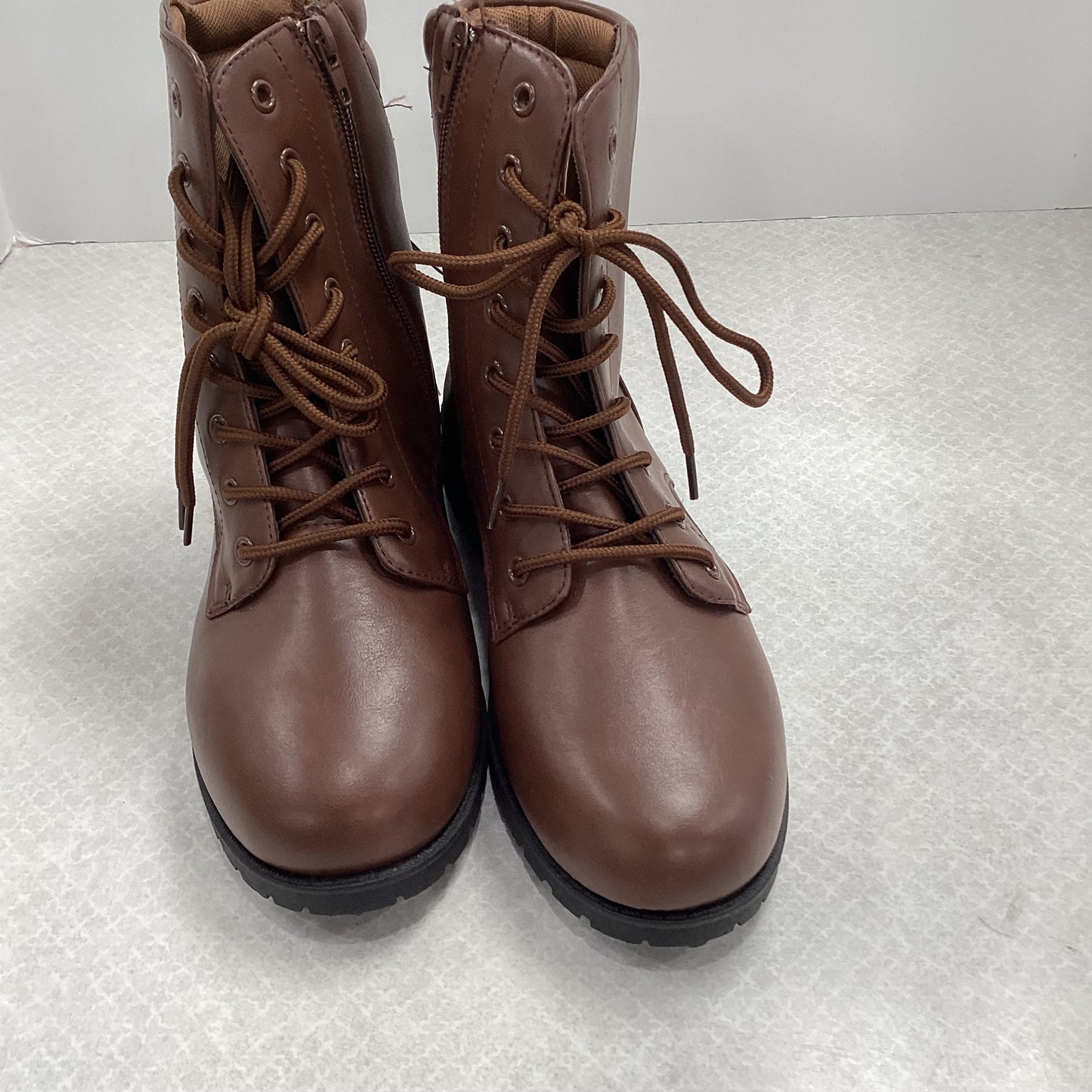 Boots Ankle Flats By Olivia and Kate In Brown, Size: 8.5