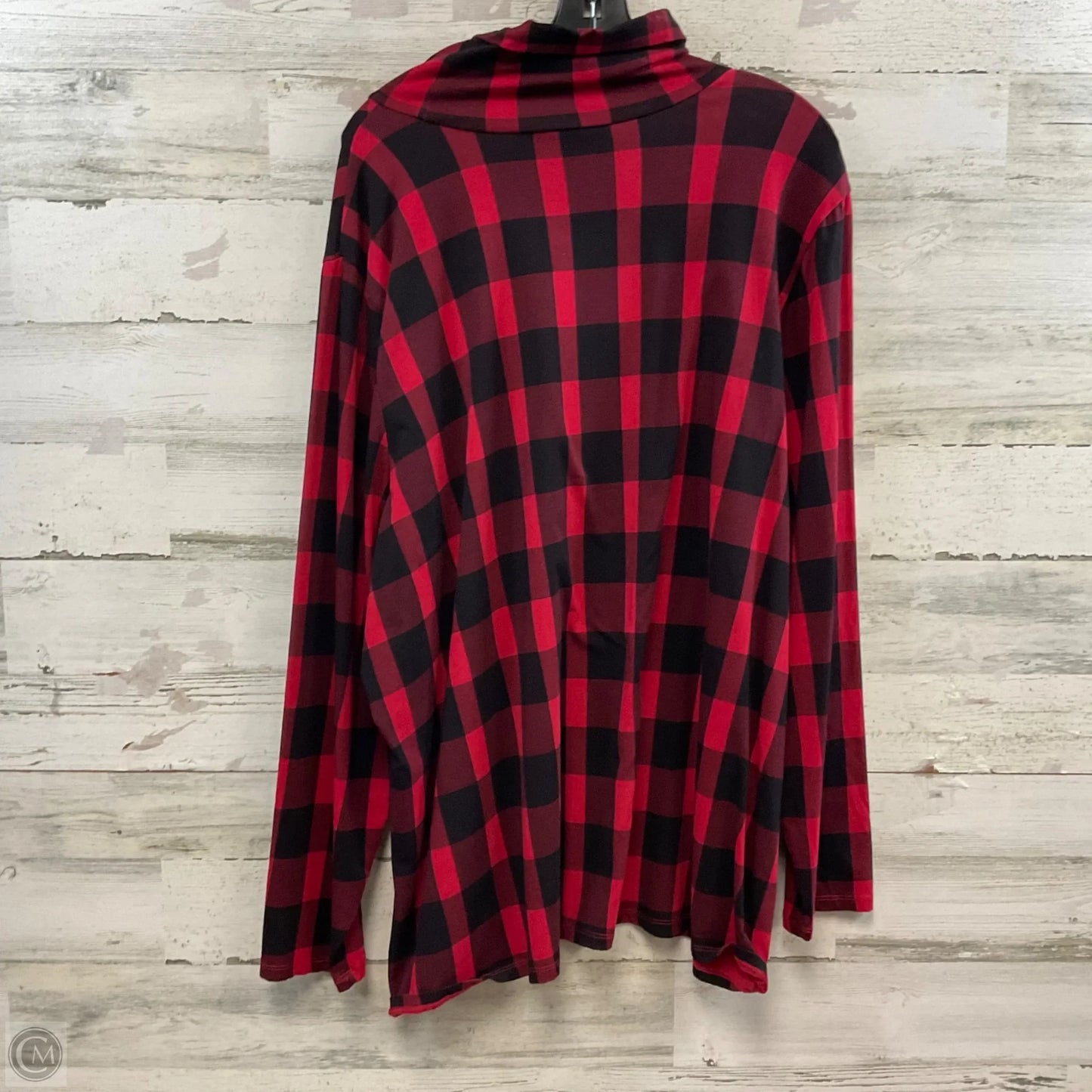 Top Long Sleeve Basic By Cj Banks In Red, Size: 3x