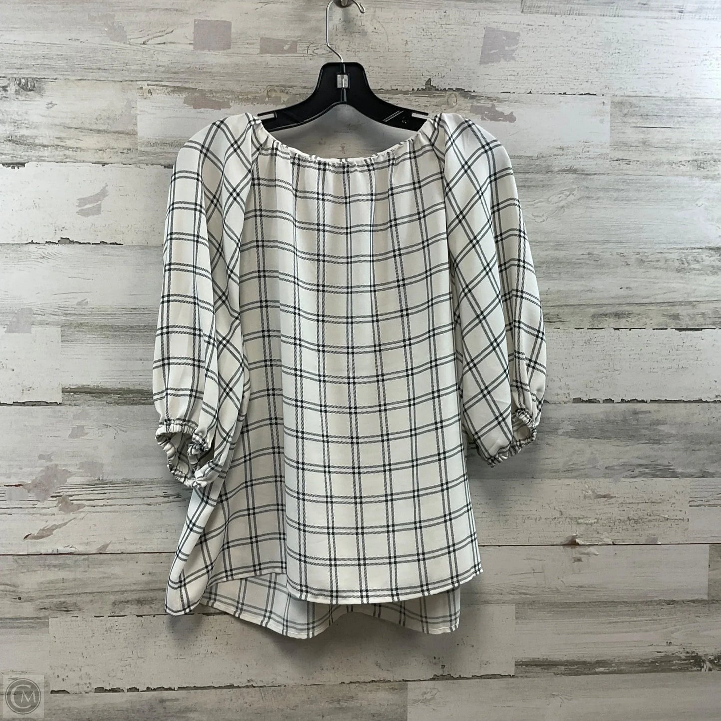 Blouse 3/4 Sleeve By Ann Taylor In White, Size: L