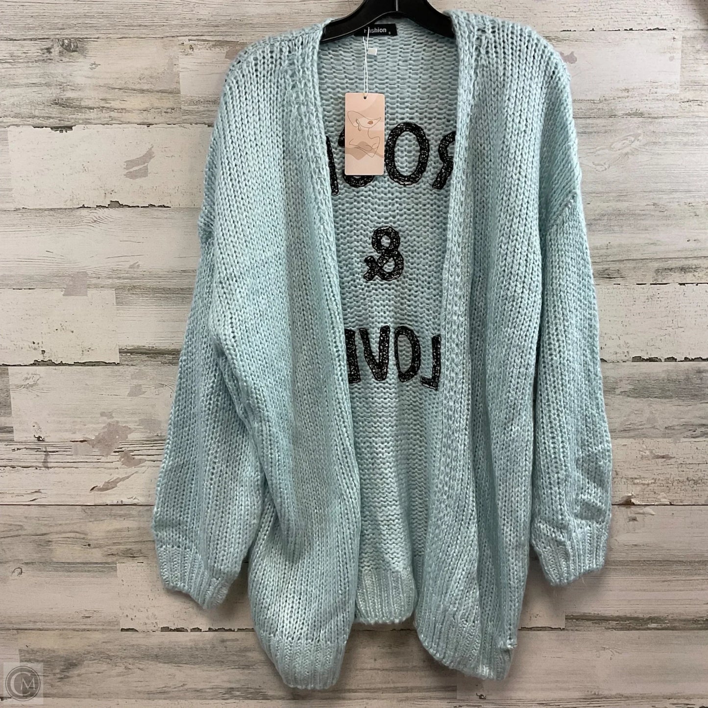 Sweater Cardigan By FASHION In Blue, Size: S