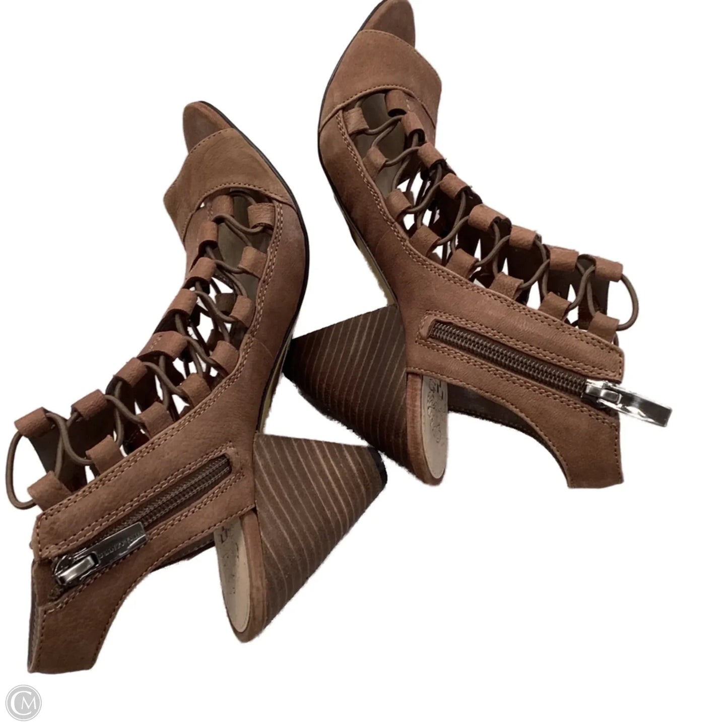 Sandals Heels Block By Vince Camuto In Brown, Size: 7