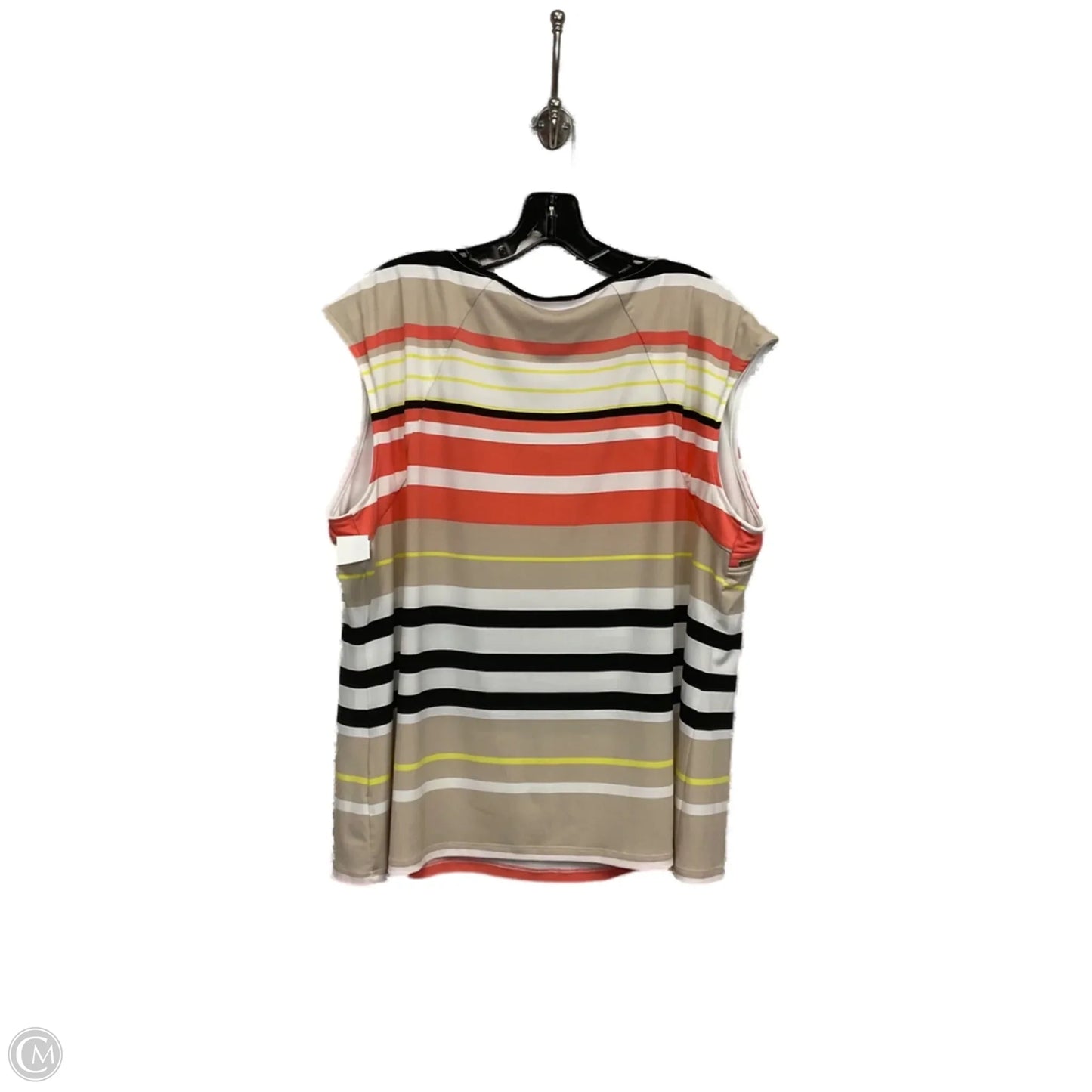 Blouse Sleeveless By Calvin Klein In Cream, Size: 1x