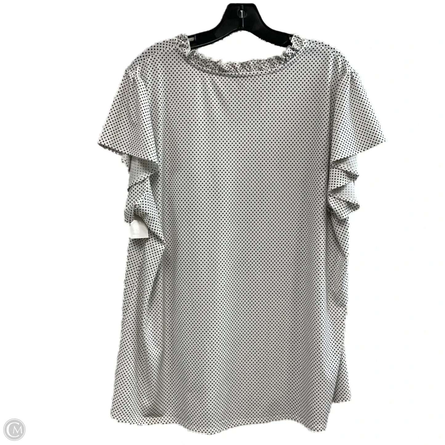 Blouse Short Sleeve By Adriano Goldschmied In White, Size: 2x